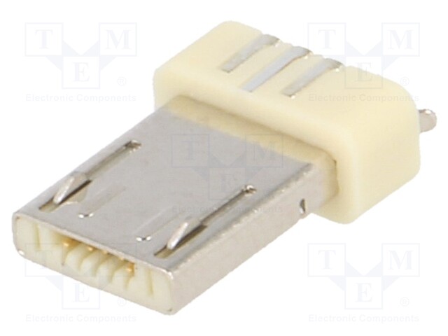 Plug; USB A micro; for molding; soldering; PIN: 5; USB 2.0; 0.65mm