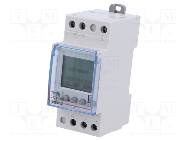 Programmable time switch; Range: 1s÷7days; SPDT; 230VAC; DIN; IP20