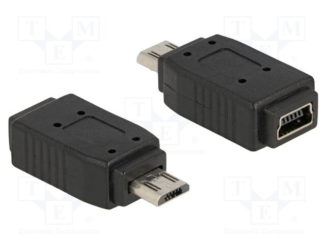 Adapter; USB 2.0; USB A micro plug,USB B mini socket