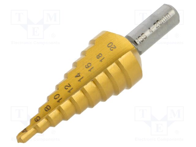 Drill bit; step,conical,multistep; Ø: 4÷20mm
