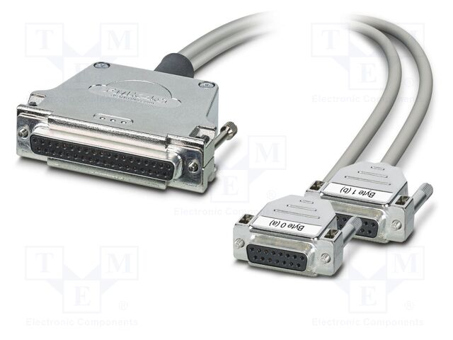 Cable; D-Sub 15pin socket x2,D-Sub 37pin socket; PVC; Len: 2m