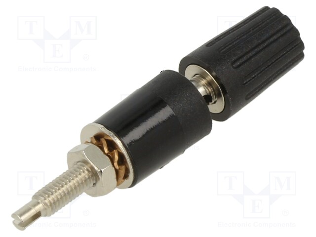 Socket; 2mm banana; 15A; 30VAC; 60VDC; Overall len: 38.5mm; black