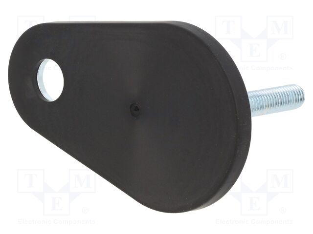 Foot of pin; Base dia: 50mm; M8; steel; Plunger length: 50mm