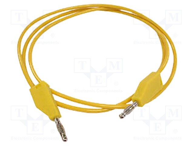 Test lead; Imax: 3A; Len: 1m; with 4mm axial socket; yellow; 30VAC