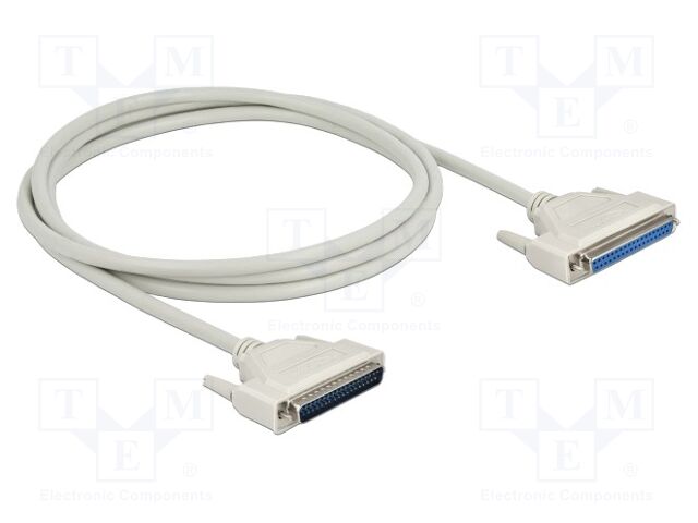Cable; D-Sub 37pin socket,D-Sub 37pin plug; Len: 2m; beige