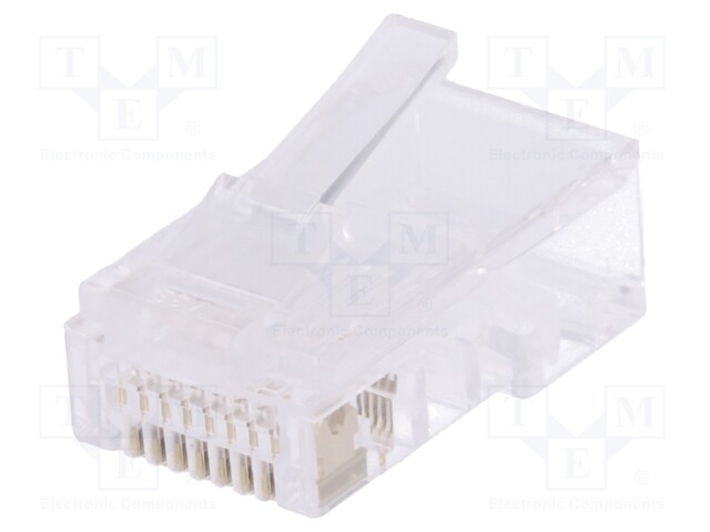 Plug; RJ45; PIN: 8; unshielded; gold-plated; Layout: 8p4c; crimped