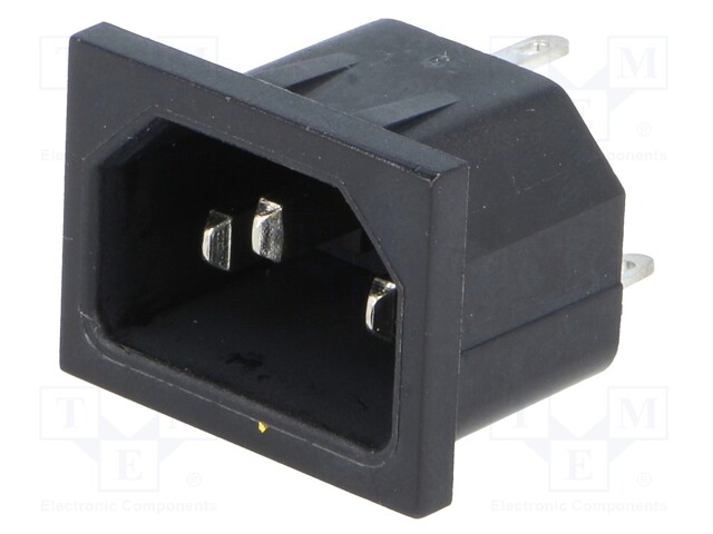 Connector: AC supply; socket; male; 10A; 250VAC; IEC 60320; C14 (E)