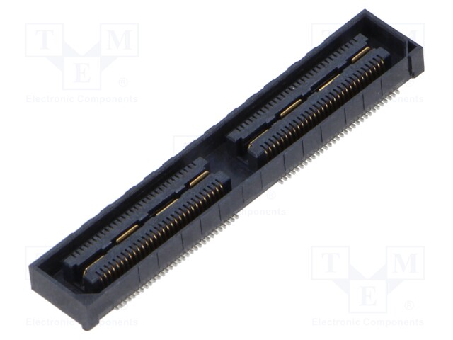 Mezzanine Connector, Ground Plane, Receptacle, 0.5 mm, 2 Rows, 120 Contacts, Surface Mount
