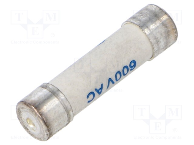 Fuse: fuse; quick blow; 10A; 600VAC; ceramic,cylindrical; copper