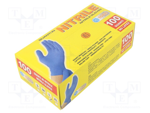 Protective gloves; Size: 9,L; blue; nitryl; 100pcs.
