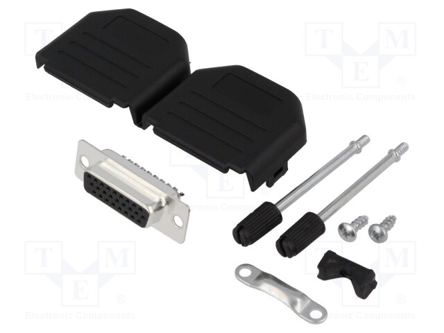 D-Sub HD; PIN: 26; plug; female; soldering; for cable