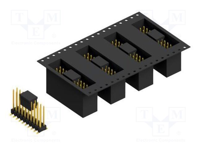 Connector: pin strips; pin header; male; PIN: 20; 2.54mm; SMT; 2x10