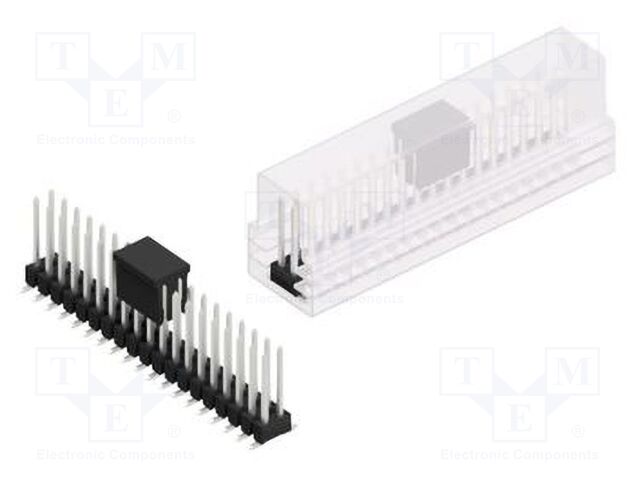 Connector: pin strips; pin header; male; PIN: 38; 2.54mm; SMT; 2x19