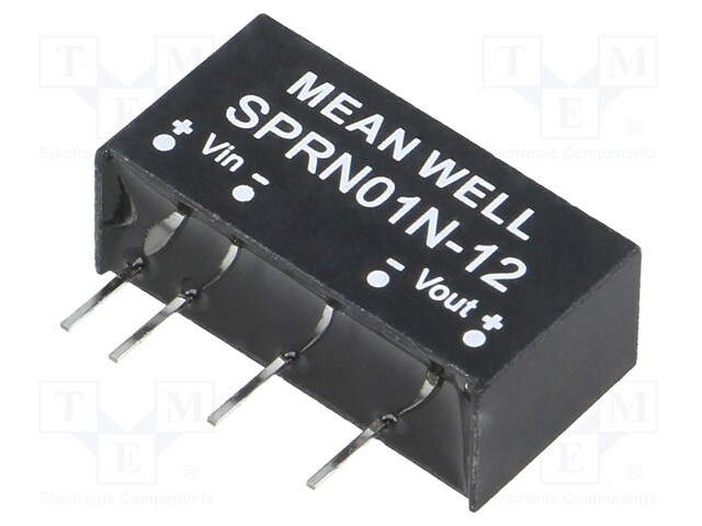 Converter: DC/DC; 1W; Uin: 22.8÷26.4V; 12VDC; Iout: 0÷84mA; SIP6
