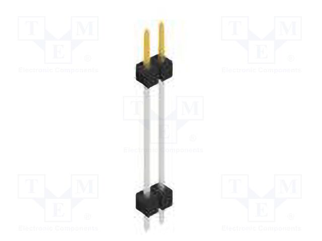 Connector: pin strips; pin header; male; PIN: 2; 2.54mm; THT; 1x2