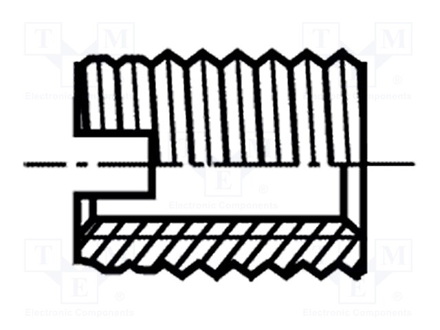 Threaded insert; hardened steel; zinc; M4; BN: 902; L: 8mm