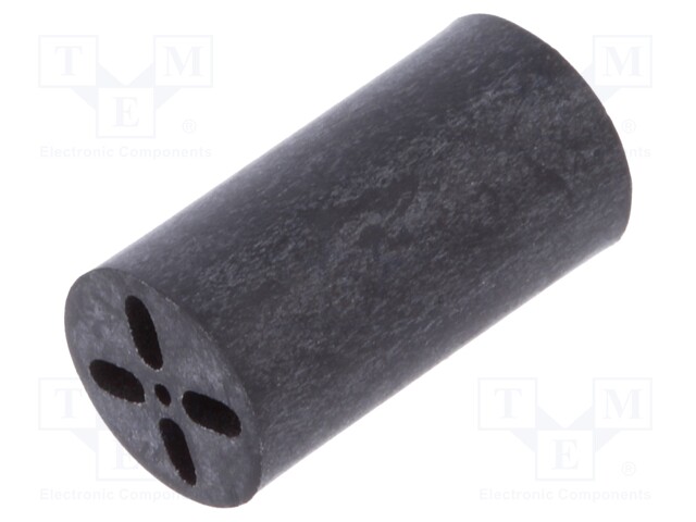 Spacer sleeve; LED; Øout: 6.5mm; ØLED: 5mm; L: 12.7mm; black; UL94V-0