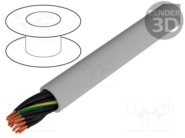 Wire; stranded; Cu; JZ-500; 21G0,75mm2; unshielded; PVC; 300/500V