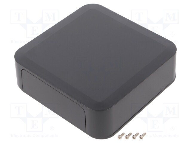 Enclosure: with panel; PF; X: 125mm; Y: 125mm; Z: 35mm; ABS; dark grey