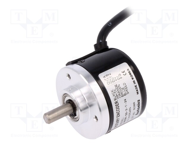 Encoder: incremental; Usup: 12÷24VDC; 50imp/revol; shaft 6mm; IP50