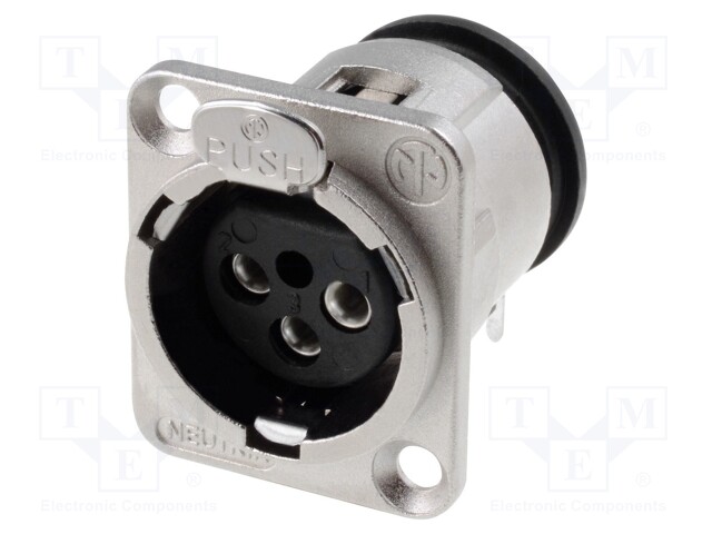 Socket; XLR; female; PIN: 3; angled 90°; THT; silver; 6A