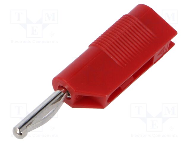 Connector: 4mm banana; plug; 30A; 30VAC; 60VDC; red; 2.5mm2; screw