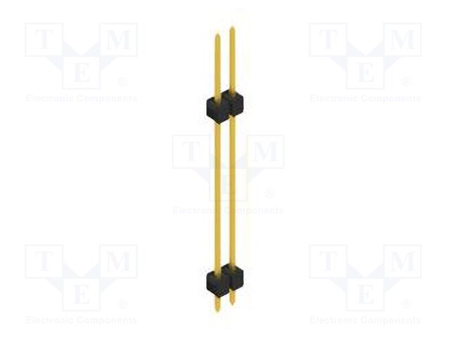 Connector: pin strips; pin header; male; PIN: 2; 2.54mm; THT; 1x2
