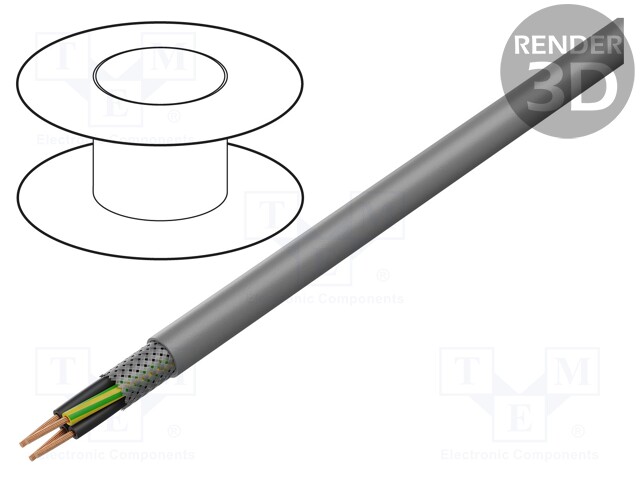 Wire; JZ500-HMH-C; 7G1mm2; tinned copper braid; LSZH; grey