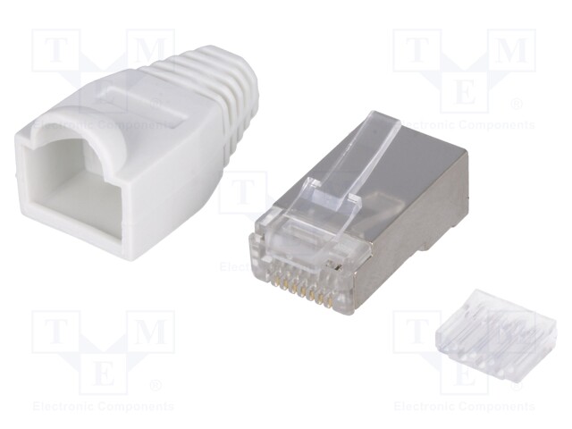 Plug; RJ45; PIN: 8; Cat: 6; shielded,with protection; Layout: 8p8c
