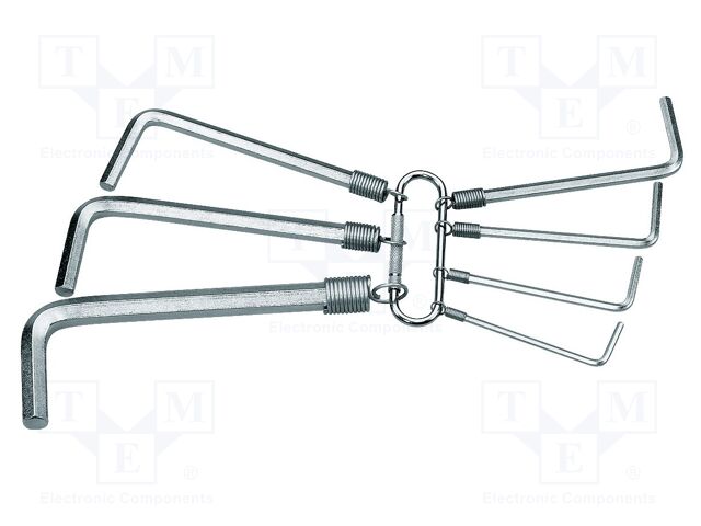 Wrench-set; hex key; Chrom-vanadium steel; 7pcs.