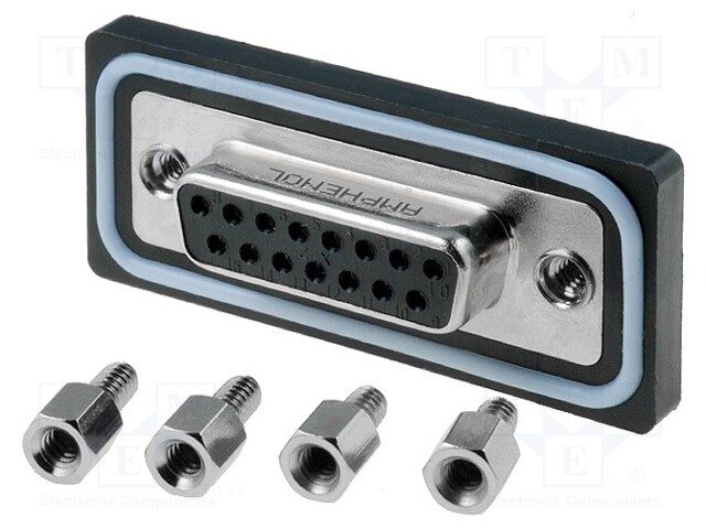 D-Sub; PIN: 15; socket; ED-EHD; female; Locking: screws; straight