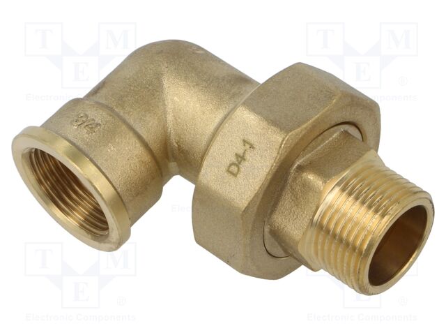 Double connector,male-female,conical; brass CW617N; BR