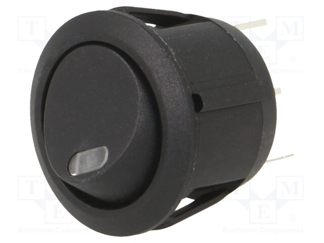 ROCKER; SPST; Pos: 2; OFF-ON; 20A/14VDC; black; LED; Rcont max: 50mΩ