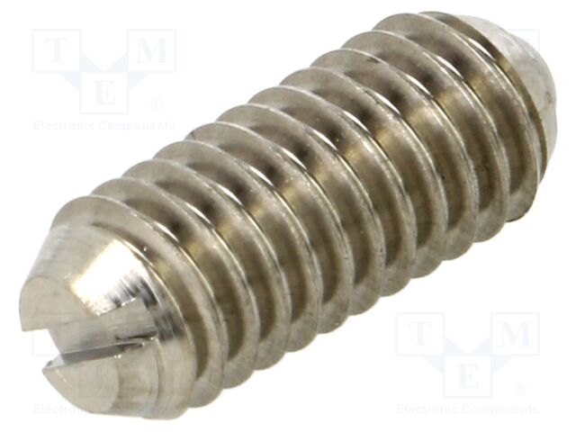 Ball latch; stainless steel; Thread: M6; 14mm; F1: 11N; F2: 18N