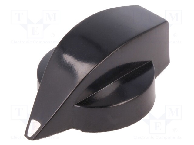 Knob; with pointer; thermoplastic; Shaft d: 6mm; Ø20.3x12.8mm