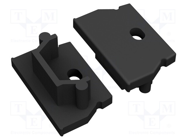 Cap for LED profiles; black; ABS; Application: UNI12