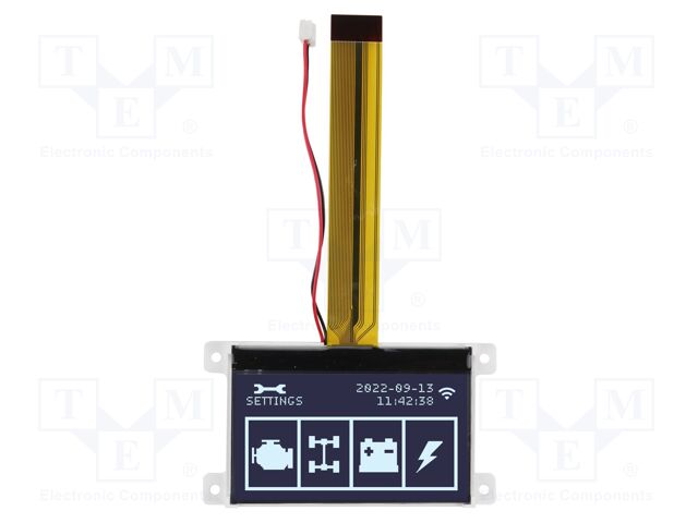 Display: LCD; 128x64; FSTN Negative; black; 89.7x49.8x6mm; LED