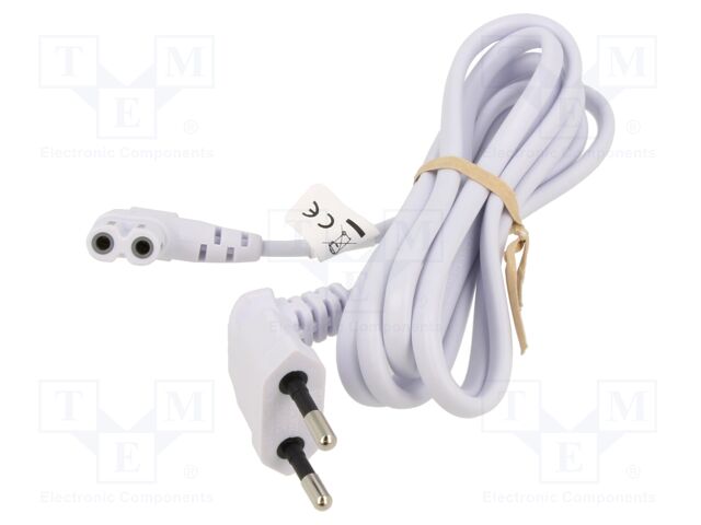 Cable; CEE 7/16 (C) plug angled,IEC C7 female angled; 1.5m