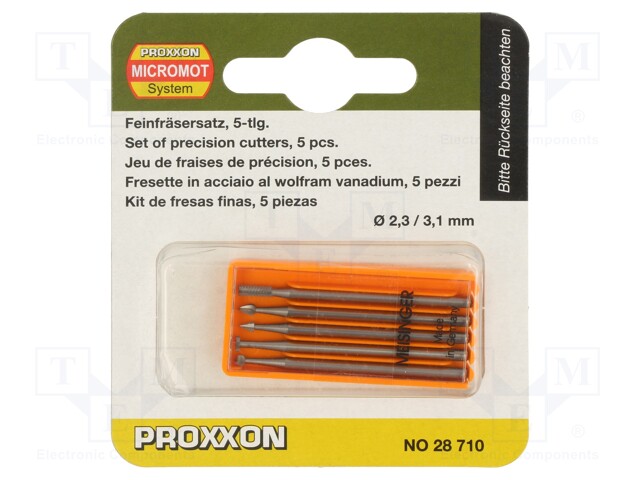 Mill; tungsten vanadium steel; 5pcs.