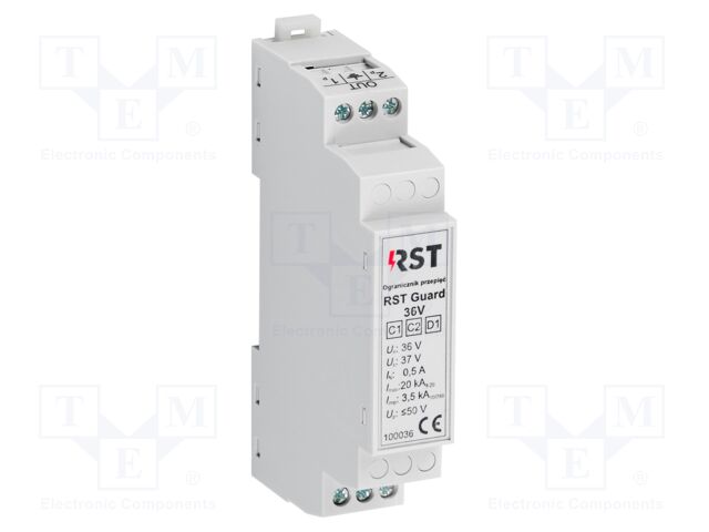Surge arrester; In 8/20us: 20kA; 26VAC; for DIN rail mounting