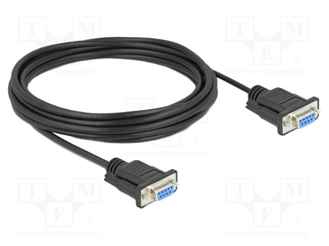 Cable; D-Sub 9pin socket,both sides; PVC; Len: 5m; black