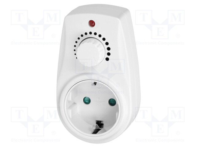 Dimmer; plug-in; 230VAC; white; 280W; Schuko