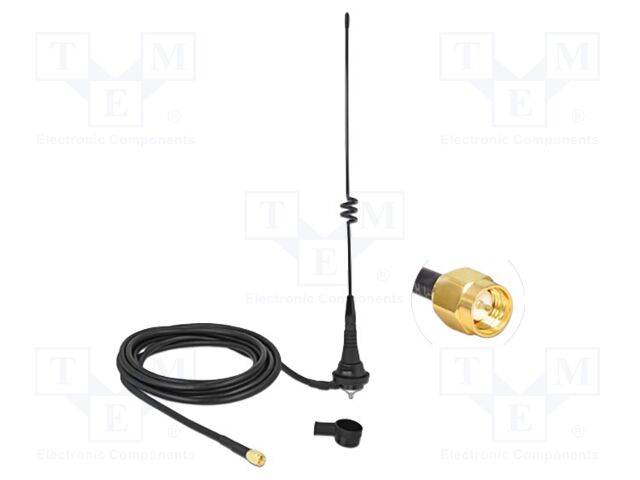 Antenna; LoRa,LPWAN,inner,external; black; SMA; screw; male; 100W