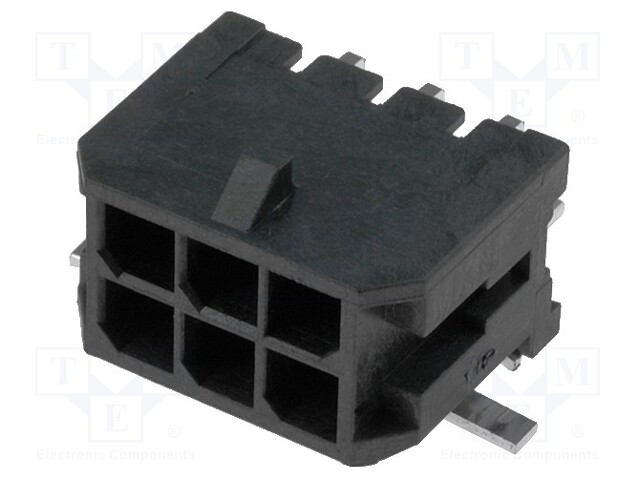 Socket; wire-board; male; Micro-Fit 3.0; 3mm; PIN: 6; SMT; 5A; tinned