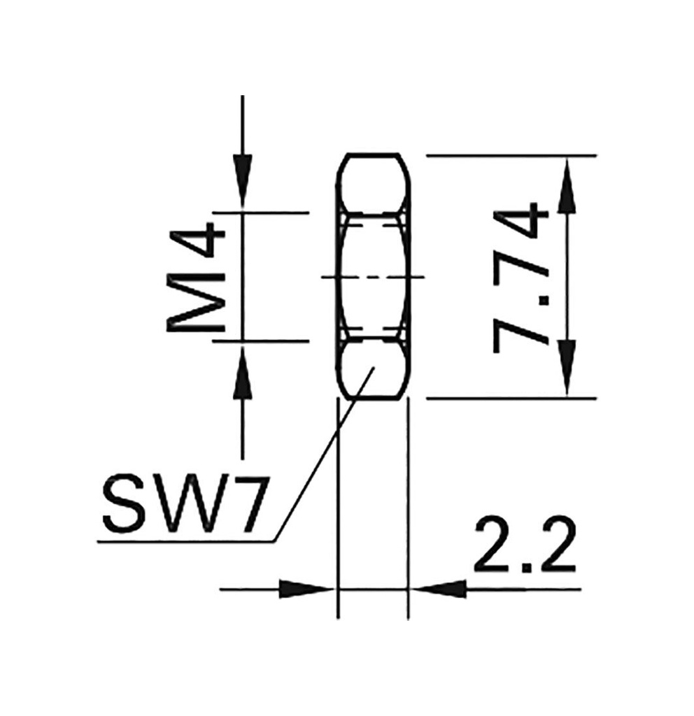 Nut; Thread: M4