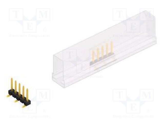Connector: pin strips; pin header; male; PIN: 5; 2.54mm; SMT; 1x5