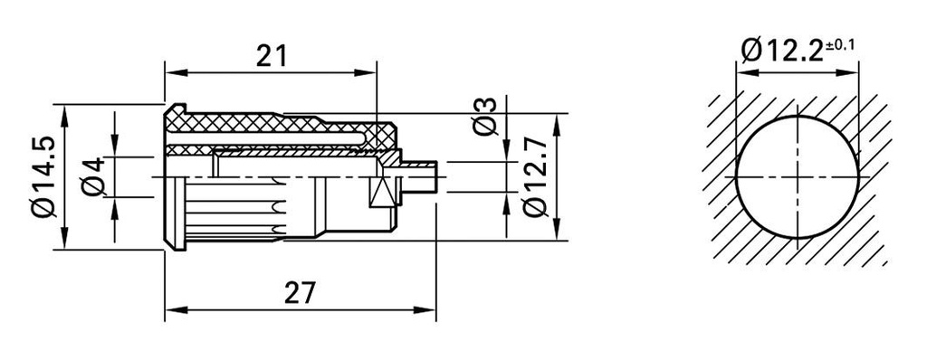 24A; Urated: 1kV; violet; Material: brass; Plating: nickel plated