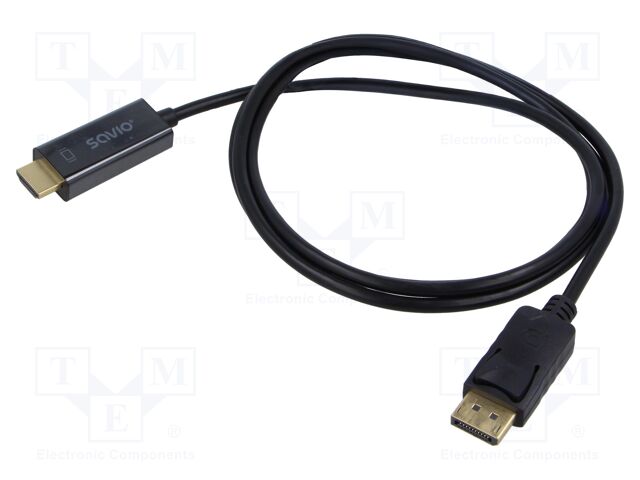 Cable; DisplayPort plug,HDMI plug; Len: 1.5m; black; 30AWG
