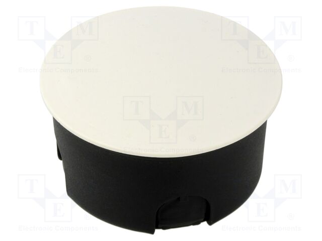 Enclosure: junction box; Ø: 89mm; plaster embedded; with cover