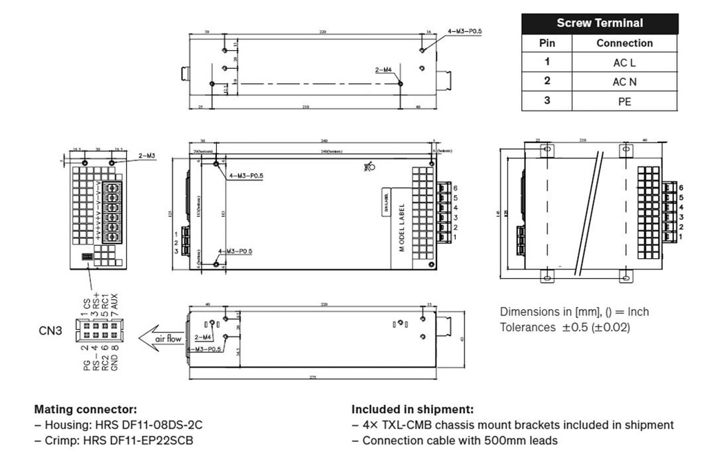 Power supply: switched-mode; modular; 750W; 48VDC; 275x125x63mm